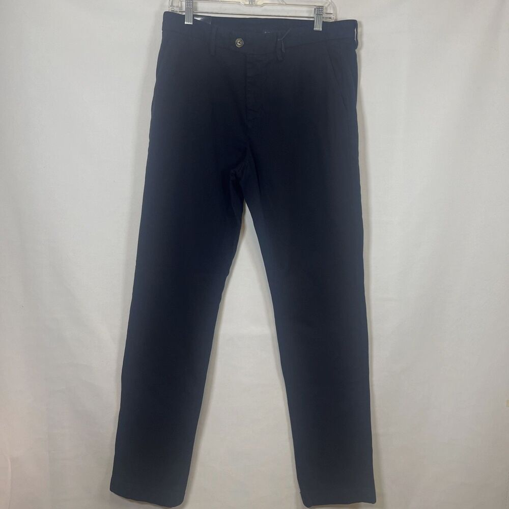 Piombo Men's Navy Blue Flat Front Dress Trousers Italian Designer Pants 34 NWT